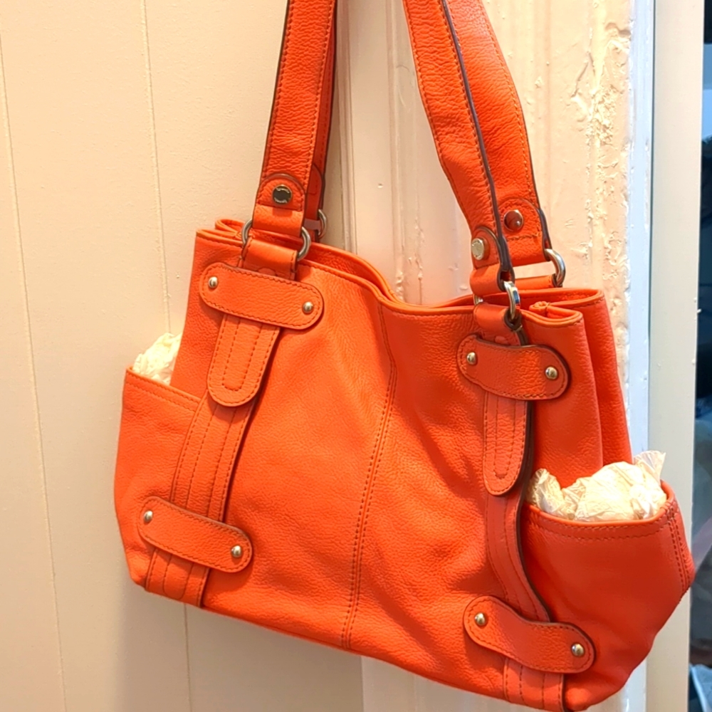 Orange shoulder bag